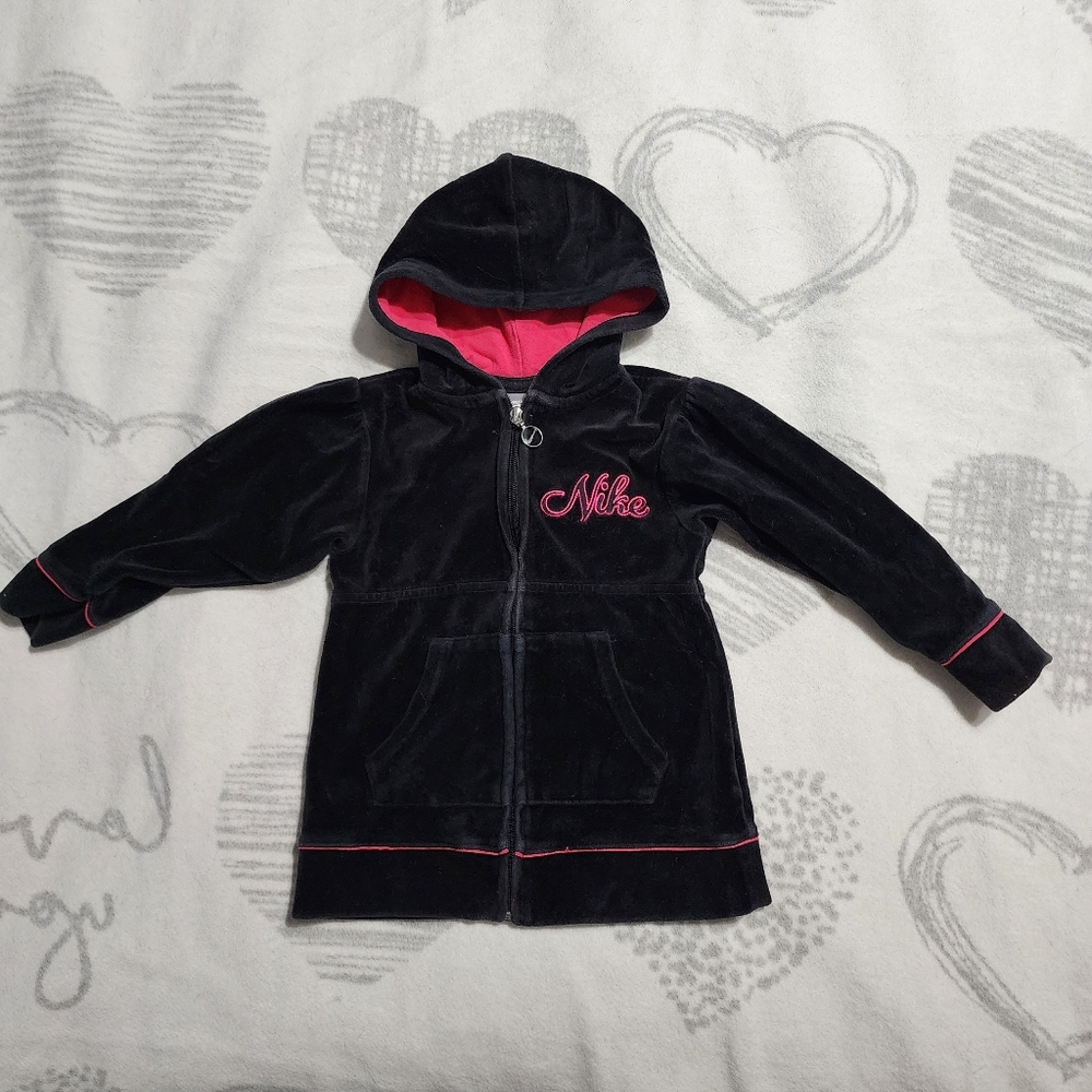 Nike Kids Black and Pink Hoodie Sz‎ 4